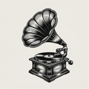 Neo Traditional Tattoo Of A Gramophone