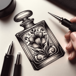 Neo Traditional Tattoo Of A Perfume Bottle