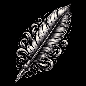 Neo Traditional Tattoo Of A Quill