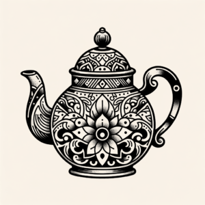 Neo Traditional Tattoo Of A Teapot
