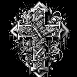 New School Cross With Graffiti Elements