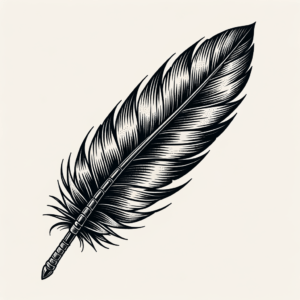 New School Feather With Bold Outlines
