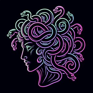 New School Medusa With Neon Colors