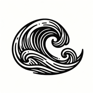 Ocean Wave In Minimalist Style