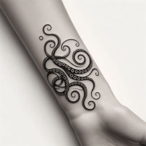 Octopus Tentacles Depicted In An Armband Tattoo