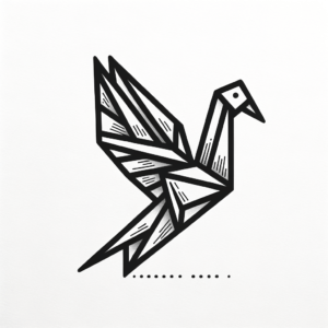 Origami Bird In Minimalist Style