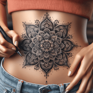 Ornamental Floral Mandala With Intricate Patterns And Dots