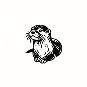 Otter In Simple Lines