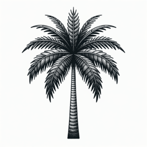 Palm Tree In A Dotwork Tattoo Style