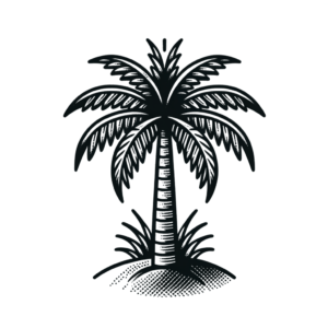 Palm Tree In An American Traditional Tattoo Style