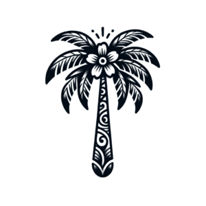 Palm Tree In Hawaiian Lines