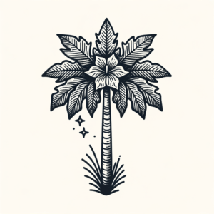 Papaya Tree Depicted In A Hawaiian Tattoo