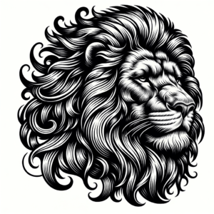 Patriotic Blackwork Lion