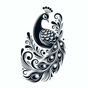 Peacock Illustrated In Simple Style