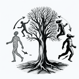 Person Turning Into A Tree Depicted In A Surrealism Tattoo