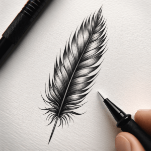Phoenix Feather In A Black And Grey Tattoo Style
