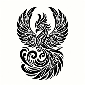 Phoenix In Polynesian Tattoo