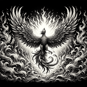 Phoenix Rising From Flames In Realism