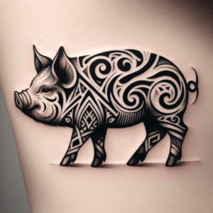 Pig In Tribal Lines