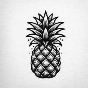 Pineapple In Neo Traditional Lines