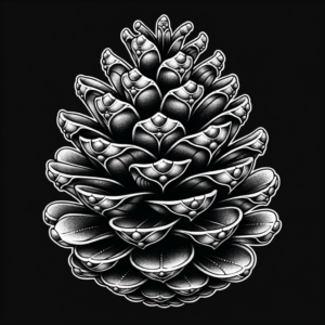 Pinecone In Dotwork Lines