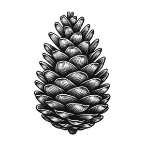 Pinecone In Realism Lines