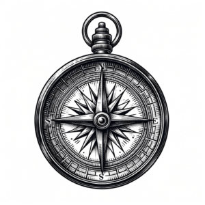 Poised Linework Compass