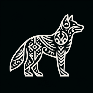 Polynesian Wolf Tattoo Design