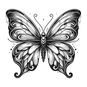 Pretty Butterfly With Elegant Lines