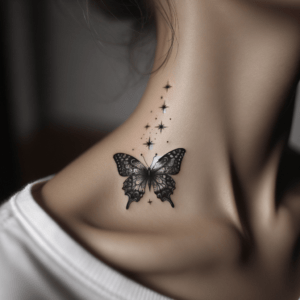 Pretty Butterfly With Stars