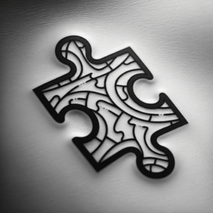 Puzzle Piece In Stick And Poke Lines