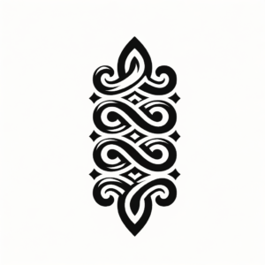 Qos Depicted In A Tribal Tattoo