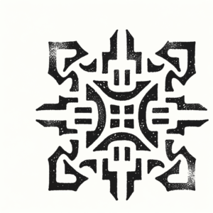 Quad In Tribal Tattoo Design