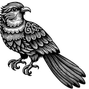 Quetzal Bird In Blackwork Lines