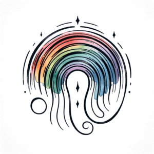 Rainbow In Watercolor Lines