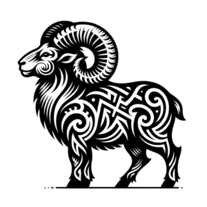 Ram In A Tribal Tattoo Style