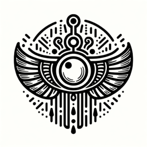 Ra’S Sun Disk In Egyptian Lines