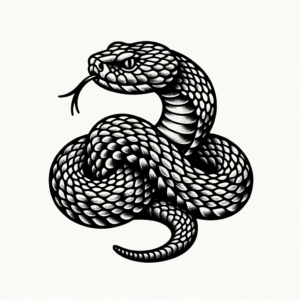 Rattlesnake In A Western Tattoo Style