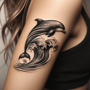 Realism Dolphin In Waves