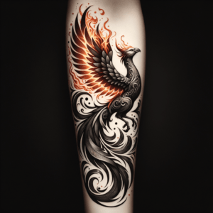 Realism Phoenix With Flames
