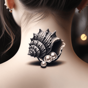 Realism Seashell With Pearls