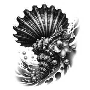 Realism Seashell With Pearls