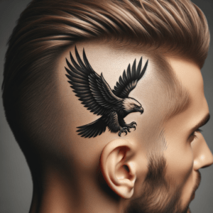 Realistic Eagle In Mid-Flight On The Temple