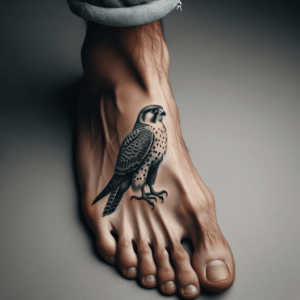 Realistic Falcon On The Middle Toe