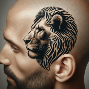 Realistic Lion Head On The Temple
