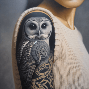 Realistic Owl With Large Eyes