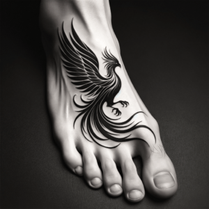 Realistic Phoenix On The Middle Toe