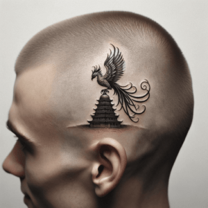 Realistic Phoenix On The Temple