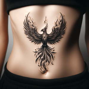 Realistic Phoenix Rising With Detailed Feathers And Flames