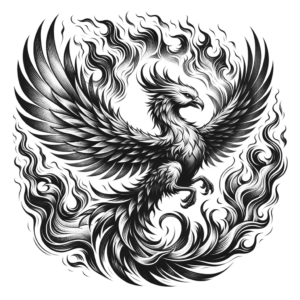 Realistic Phoenix With Flames